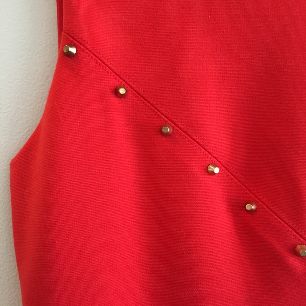 Premis Red Dress with Brass Detail - Size 4